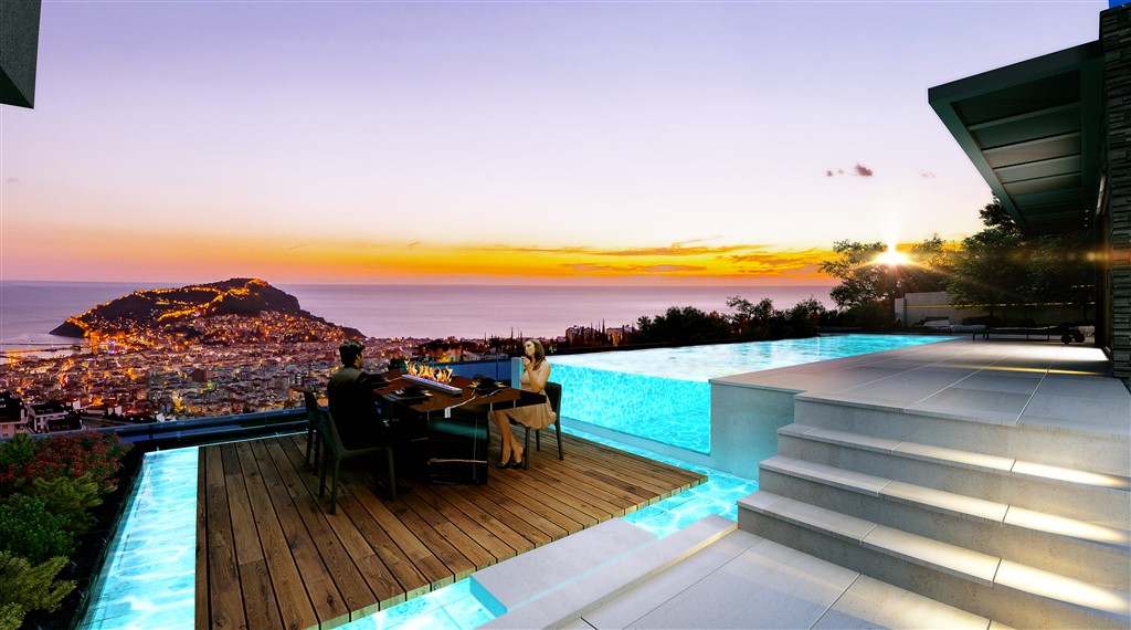 Alanya'da Satılık Panoramik Deniz Manzaralı Müstakil Villa image